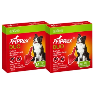 Fiprex DUO M KROPLE na pchły kleszcze dla psa 10-20kg na 2 miesiące ochrony