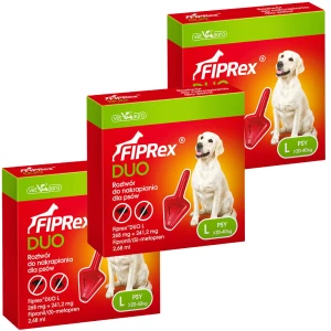 Fiprex DUO L KROPLE na Pchły Kleszcze dla Psa 20-40kg Ochrona na 90 dni