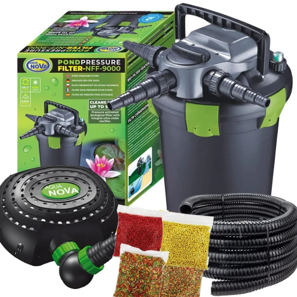 Aqua Nova zestaw SET V filtr NFF-9000 + pompa NFPX-5000 do oczka stawu