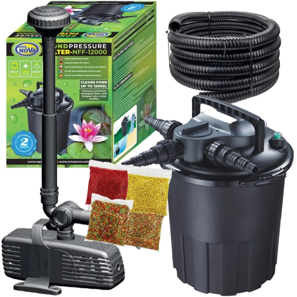 Aqua Nova zestaw SET 21 NFF-12000 pompa Aquael PFN-6000 eco do oczka stawu