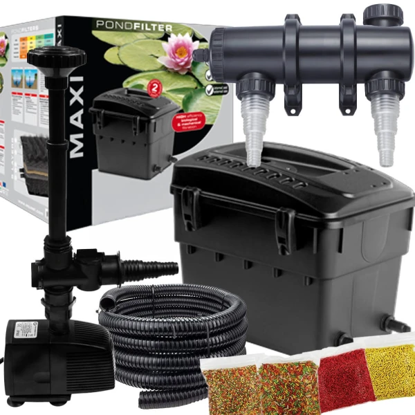 Aquael zestaw SET 20 filtr Maxi pompa NP-2000 lampa NUVC-7 do oczka stawu