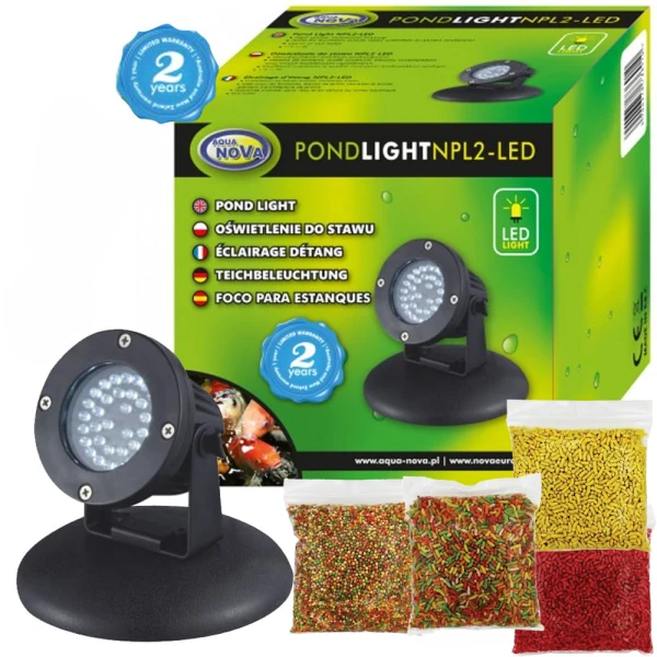 Aqua Nova NPL2-Led oświetlenie led z czujnikiem zmierzchu do oczka + gratisy