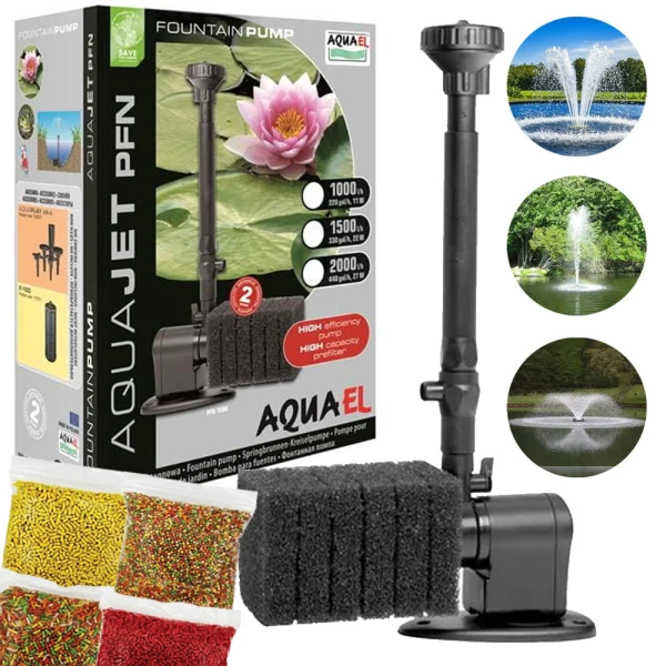 Aquael PFN-1500 Pompa Fontannowa do oczka 22W 1500l/h + gratisy