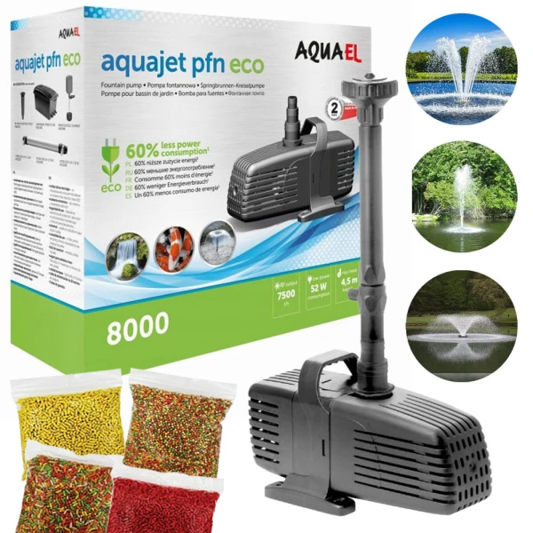 Aquael PFN-8000 ECO Pompa Fontannowa do oczka 7500l/h 52W + gratisy