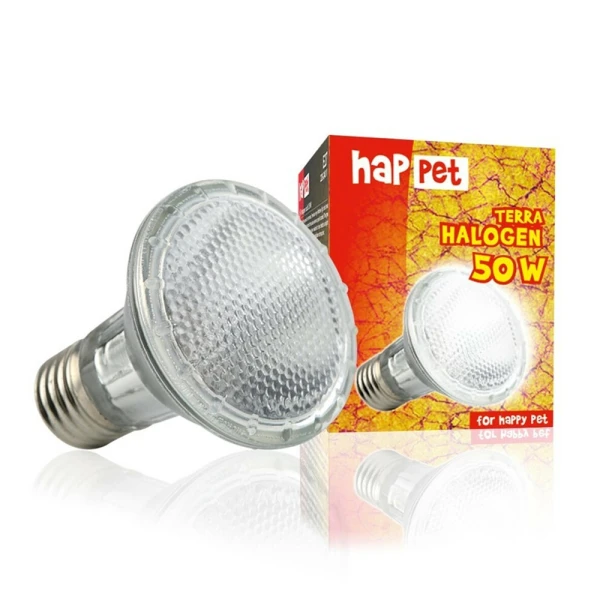 Żarówka grzewcza halogenowa 50W UVA do terrarium dla gadów Happet Terra