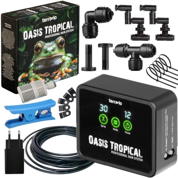 Zraszacz automatyczny Terrario Oasis Tropical z programatorem i dyszami do terrarium
