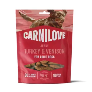 Carnilove Dog Jerky Turkey with Venison 100g Mięsny Przysmak dla Psa Indyk z Jeleniem
