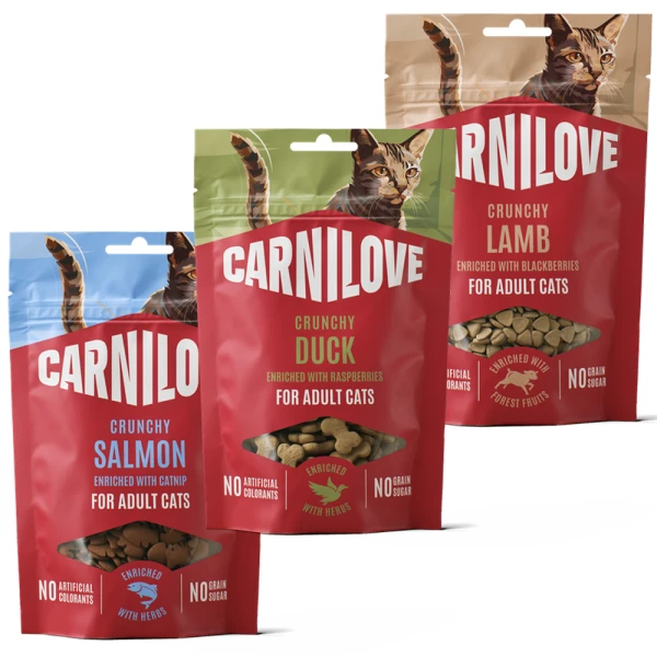 Carnilove Cat Crunchy Snack Przysmaki dla Kota 3x50g Mix Smaków Kaczka Łosoś Jagnięcina