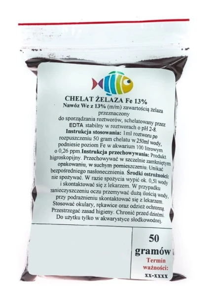 Chelat Żelaza EDTA 13% Fe Nawóz Żelazowy dla Roślin Akwariowych 50g