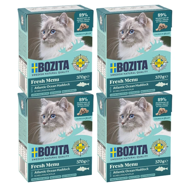 BOZITA Karma Mokra dla Kota Dorsz w Galaterce Zestaw 4x370g