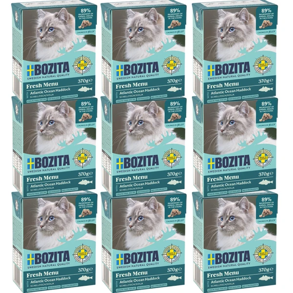 BOZITA Karma Mokra dla Kota Dorsz w Galaretce Zestaw 9x370g