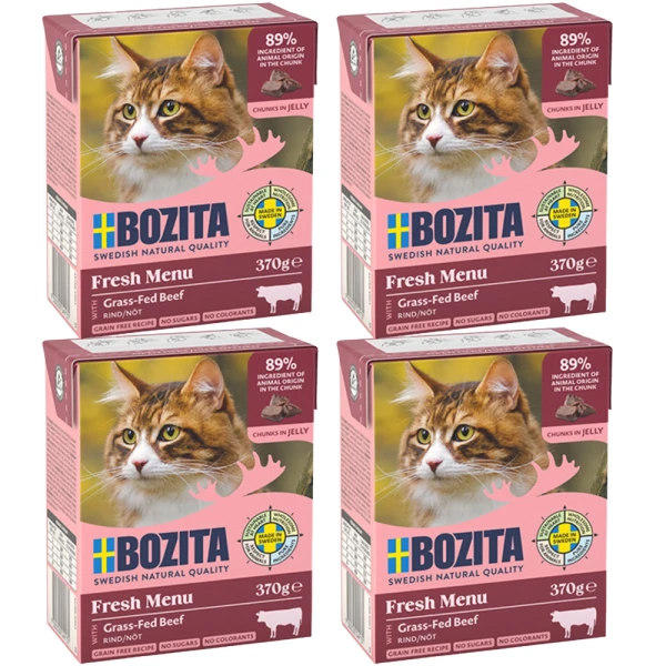 BOZITA Karma Mokra dla Kota Wołowina w Galaretce Zestaw 4x370g