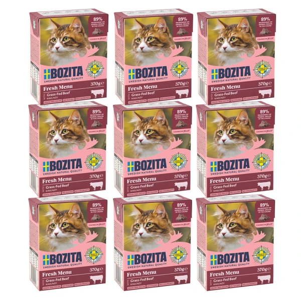 BOZITA Karma Mokra dla Kota Wołowina w Galaretce Zestaw 9x370g