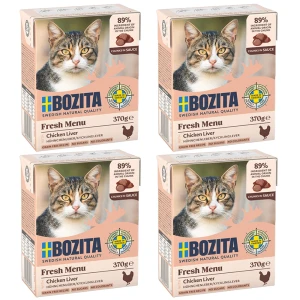 BOZITA Karma Mokra dla Kota Wątróbka Drobiowa w Sosie ZESTAW 4x370g