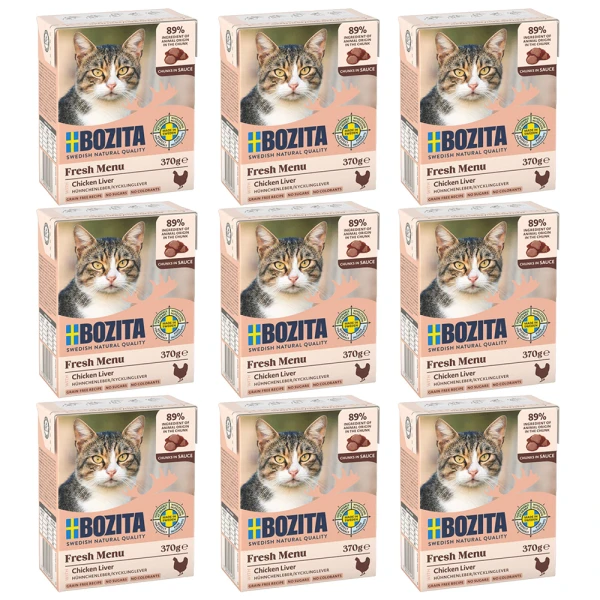 BOZITA Karma Mokra dla Kota Wątróbka Drobiowa w Sosie ZESTAW 9x370g