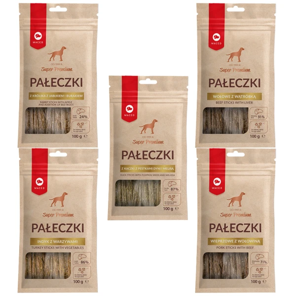 Maced Przysmak dla Psa Pałeczki MIX 5x100g
