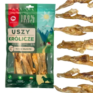 Maced Naturalny Przysmak dla Psa Uszy Królicze 100% - 10 sztuk