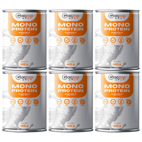 Gaczoo MONO Protein karma mokra dla psa Kaczka 6x400g