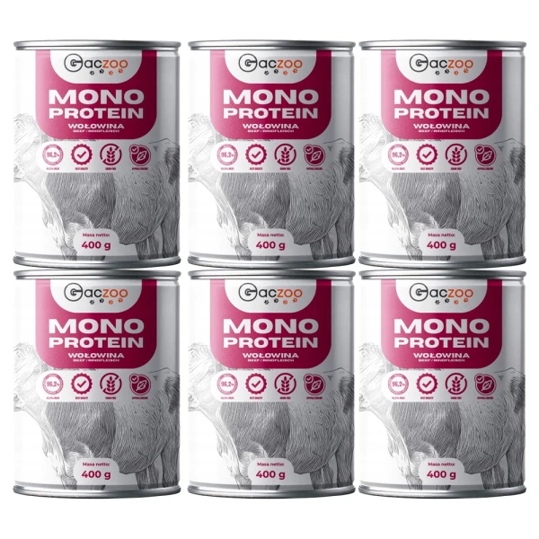 Gaczoo MONO Protein karma mokra dla psa Wołowina 6x400g