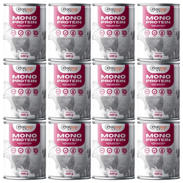 Gaczoo MONO Protein karma mokra dla psa Wołowina 12x400g