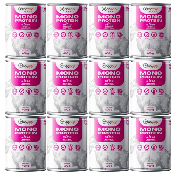 Gaczoo MONO Protein Ultra karma mokra dla psa Kozina 12x400g