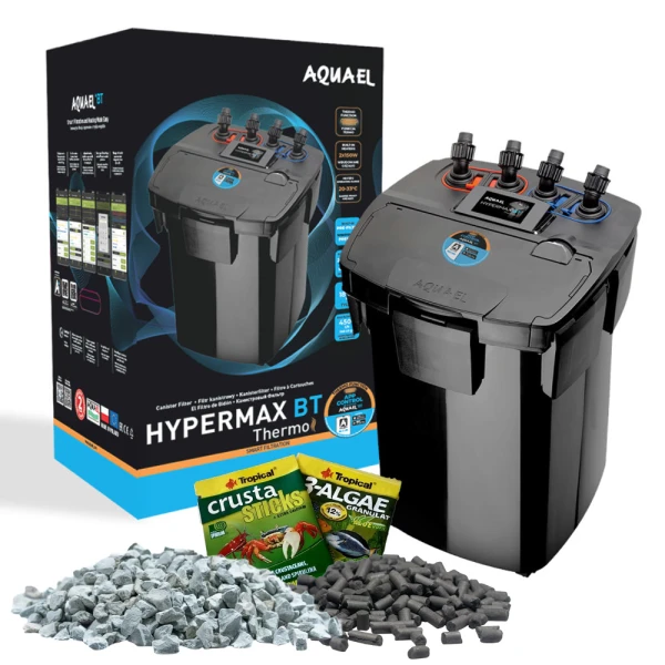 AQUAEL Hypermax BT Thermo Filtr kubełkowy z grzałką do akwarium 200-1500l + gratis