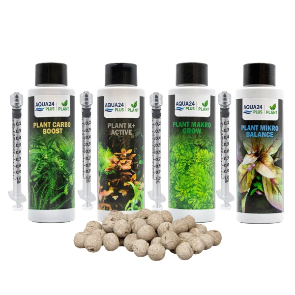AQUA24 PLUS Zestaw Nawozów Makro Mikro Carbo Potas + Kulki 15 szt