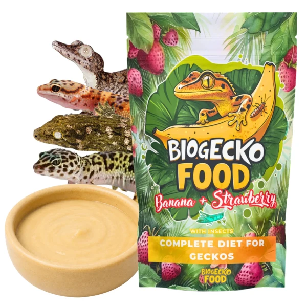 BioGecko Food Banana & Strawberry Pokarm dla Gekonów Orzęsionych 100g