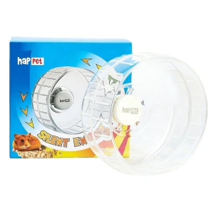 Happet Transparentny Cichy Kołowrotek 17 cm dla Małych Ras Chomików