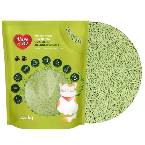 HAVE A PET Żwirek dla Kota Tofu Zielona Herbata 2,5kg