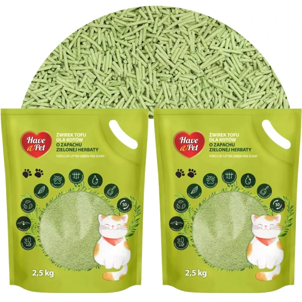 HAVE A PET Żwirek dla Kota Tofu Zielona Herbata 2x2,5kg