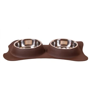 Happet Komplet Metalowych Misek KING S 2x240ml Brązowe