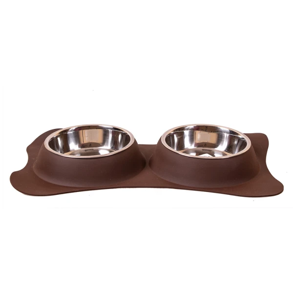 Happet Komplet Metalowych Misek KING S 2x240ml Brązowe