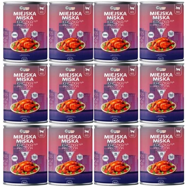 Gaczoo Miejska Miska karma mokra dla kota Kaczka pieczona Style 12x400g