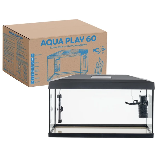 Aqua Play 60 Zestaw Akwarium proste + pokrywa LED D&N