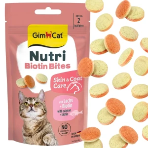 GimCat Bites Nutri Biotin Tabs 40g Przysmak dla Kota Biotyna Sierść Skóra