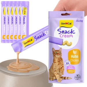 GimCat Cream Snack Kurczak 6x15g Kremowy Przysmak dla Kota Przekąska
