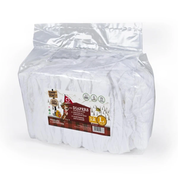 Barry King Pieluchy Pampersy dla Psa Samca L 60-80cm 12szt.