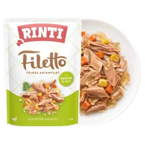 RINTI Filetto Kaczka z Warzywami w Galaretce Karma Mokra dla Psa 100 g