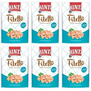 RINTI Filetto Kura i Łosoś w Galaretce Karma Mokra dla Psa 6x100g