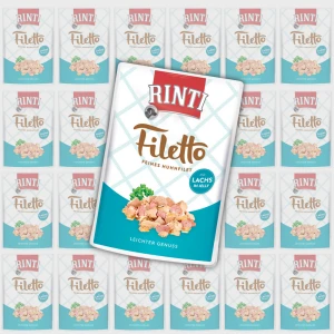 RINTI Filetto Kura i Łosoś w Galaretce Karma Mokra dla Psa 24x100g