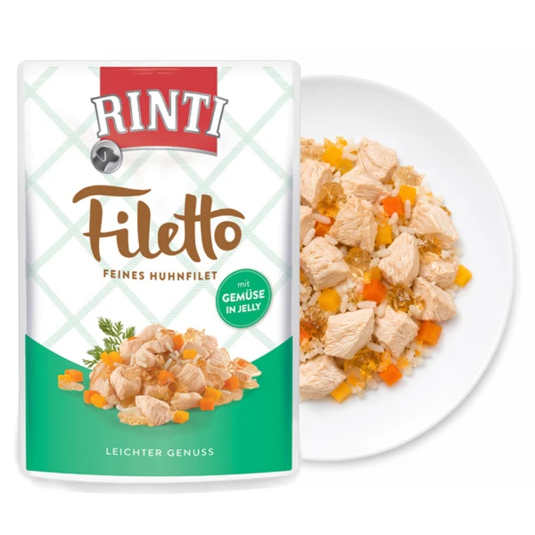 RINTI Filetto Kurczak z Warzywami w Galaretce Karma Mokra dla Psa 100g