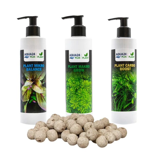 AQUA24 PLUS Zestaw Nawozów Carbo Mikro Makro + Kulki 35szt 3x250ml