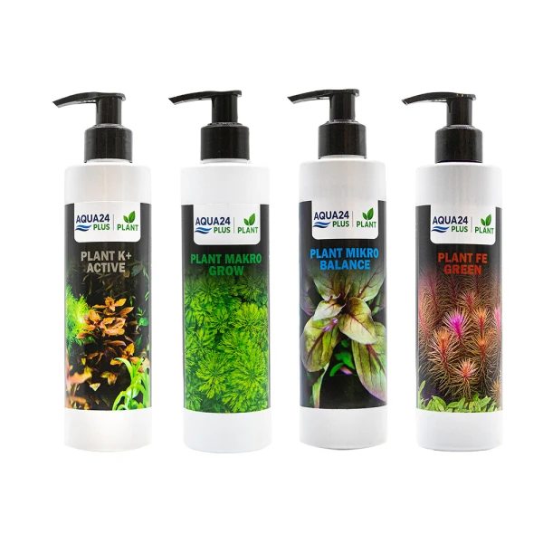 AQUA24 PLUS Zestaw Nawozów do Akwarium Makro Mikro Potas Żelazo 4x250ml