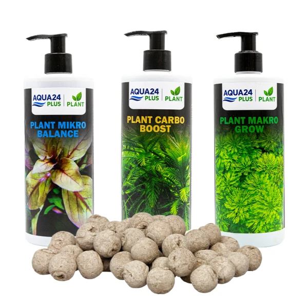 AQUA24 PLUS Zestaw Nawozów Carbo Mikro Makro + Kulki 35szt 3x500ml Akwarium
