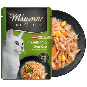 MIAMOR Feine Filets Tuńczyk z Warzywami w Sosie Karma Mokra dla Kota 100g