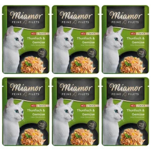 MIAMOR Feine Filets Tuńczyk z Warzywami w Sosie Karma Mokra dla Kota 6x100g
