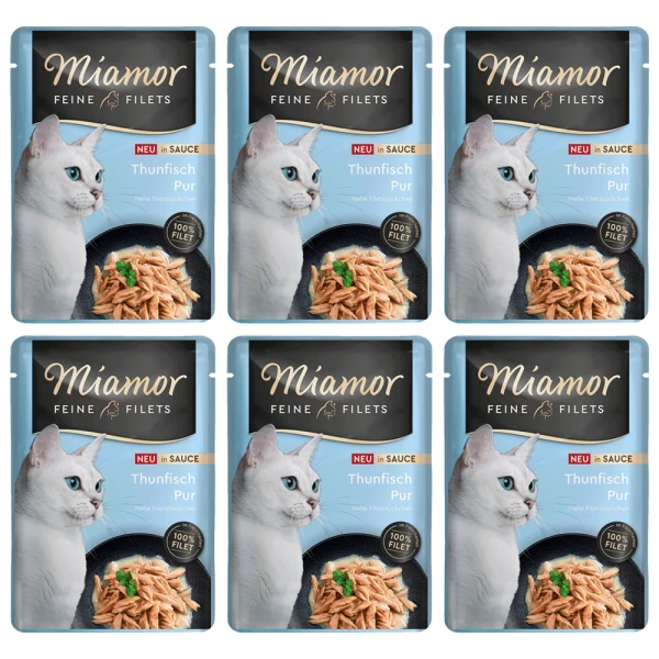 MIAMOR Feine Filets Tuńczyk w Sosie Karma Mokra dla Kota Saszetka 6x100g