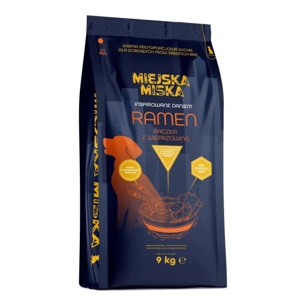 Miejska Miska Gaczoo Ramen Kaczka Karma Sucha dla Psów Ras Średnich 9kg M/L