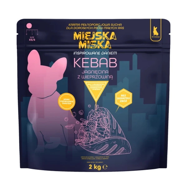 Miejska Miska Gaczoo Kebab Jagnięcina Karma Sucha dla Małych Psów 2kg XS/S